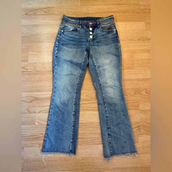 Blanknyc The Varick Kick Flare Rainbow Jean Sz 24 🌈 - Picture 2 of 7